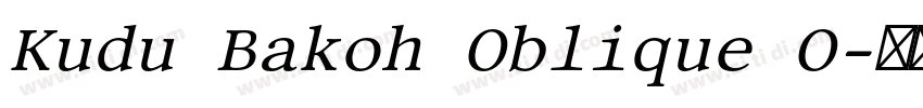 Kudu Bakoh Oblique O字体转换
